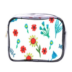 Flowers Fabric Design Mini Toiletries Bags by BangZart