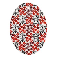 Simple Japanese Patterns Oval Ornament (two Sides) by BangZart