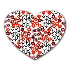 Simple Japanese Patterns Heart Mousepads by BangZart