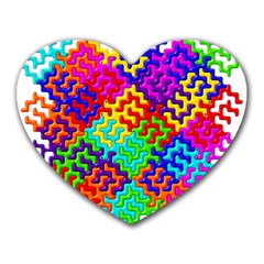 3d Fsm Tessellation Pattern Heart Mousepads by BangZart