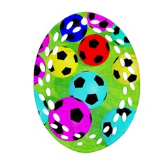 Balls Colors Oval Filigree Ornament (two Sides)