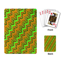 Green Red Brown Zig Zag Background Playing Card by BangZart