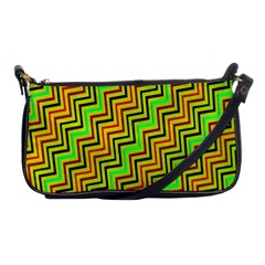 Green Red Brown Zig Zag Background Shoulder Clutch Bags by BangZart