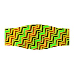 Green Red Brown Zig Zag Background Stretchable Headband by BangZart