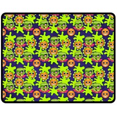 Smiley Monster Double Sided Fleece Blanket (medium) 