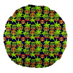 Smiley Monster Large 18  Premium Flano Round Cushions