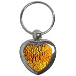 Yellow Chevron Zigzag Pattern Key Chains (Heart)  Front