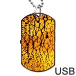 Yellow Chevron Zigzag Pattern Dog Tag USB Flash (One Side) Front