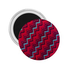 Red Turquoise Black Zig Zag Background 2 25  Magnets by BangZart