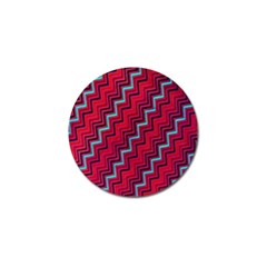 Red Turquoise Black Zig Zag Background Golf Ball Marker (4 Pack) by BangZart