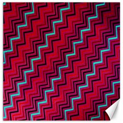 Red Turquoise Black Zig Zag Background Canvas 12  X 12   by BangZart