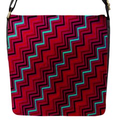 Red Turquoise Black Zig Zag Background Flap Messenger Bag (s)