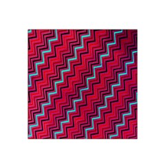 Red Turquoise Black Zig Zag Background Satin Bandana Scarf