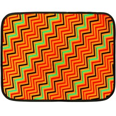 Orange Turquoise Red Zig Zag Background Double Sided Fleece Blanket (mini) 