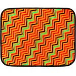 Orange Turquoise Red Zig Zag Background Double Sided Fleece Blanket (Mini)  35 x27  Blanket Back