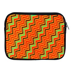 Orange Turquoise Red Zig Zag Background Apple Ipad 2/3/4 Zipper Cases