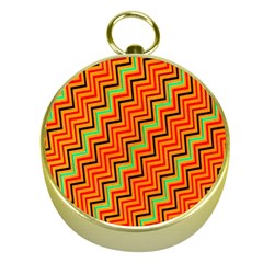 Orange Turquoise Red Zig Zag Background Gold Compasses