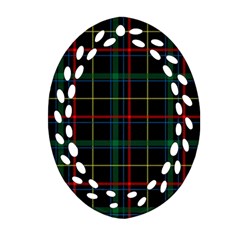 Tartan Plaid Pattern Oval Filigree Ornament (two Sides) by BangZart