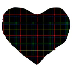 Tartan Plaid Pattern Large 19  Premium Heart Shape Cushions by BangZart