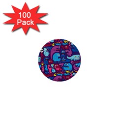 Hipster Pattern Animals And Tokyo 1  Mini Buttons (100 Pack)  by BangZart