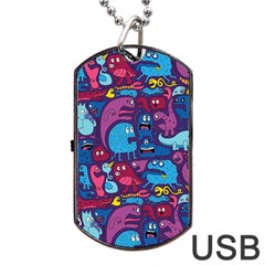 Hipster Pattern Animals And Tokyo Dog Tag Usb Flash (two Sides) by BangZart