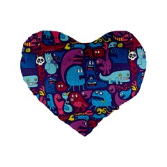 Hipster Pattern Animals And Tokyo Standard 16  Premium Heart Shape Cushions