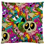 Crazy Illustrations & Funky Monster Pattern Standard Flano Cushion Case (Two Sides) Front