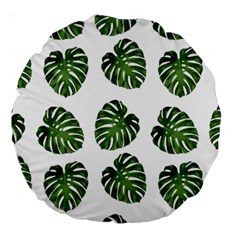 Leaf Pattern Seamless Background Large 18  Premium Round Cushions