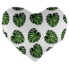 Leaf Pattern Seamless Background Large 19  Premium Heart Shape Cushions