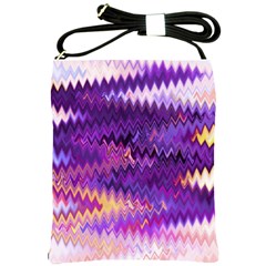 Purple And Yellow Zig Zag Shoulder Sling Bags by BangZart