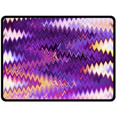 Purple And Yellow Zig Zag Double Sided Fleece Blanket (large)  by BangZart