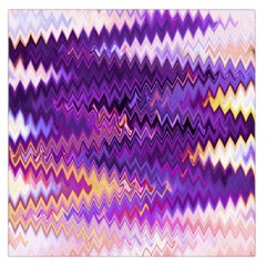 Purple And Yellow Zig Zag Large Satin Scarf (square) by BangZart