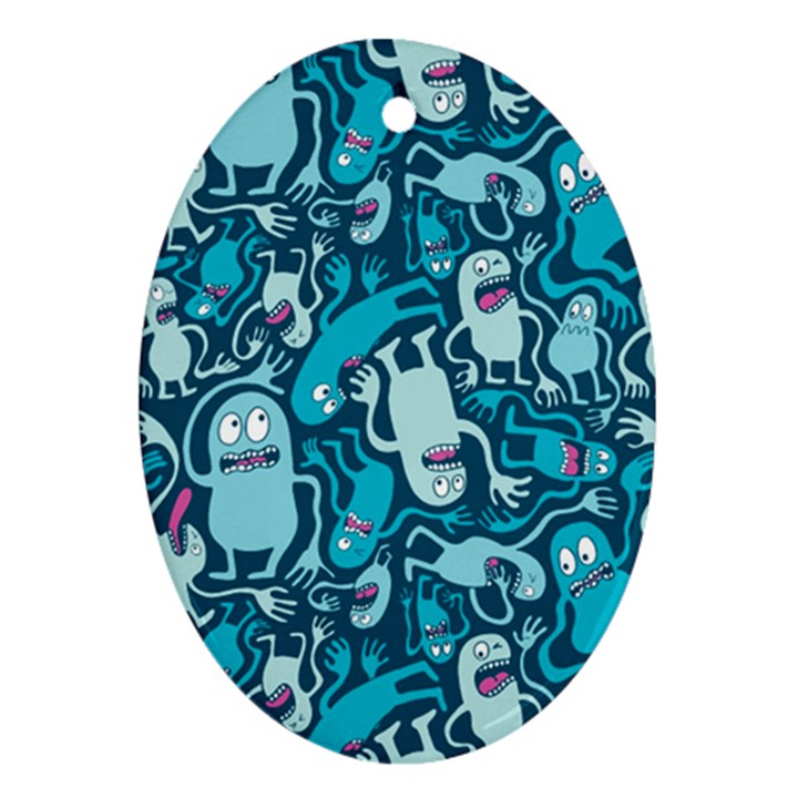 Monster Pattern Oval Ornament (Two Sides)