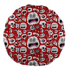 Another Monster Pattern Large 18  Premium Flano Round Cushions