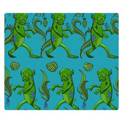 Swamp Monster Pattern Double Sided Flano Blanket (small) 