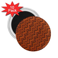 Brown Zig Zag Background 2 25  Magnets (10 Pack)  by BangZart