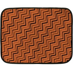 Brown Zig Zag Background Double Sided Fleece Blanket (mini) 