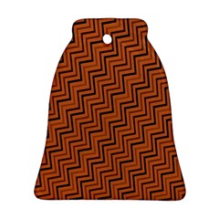 Brown Zig Zag Background Bell Ornament (two Sides) by BangZart
