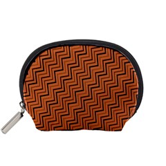 Brown Zig Zag Background Accessory Pouches (small) 