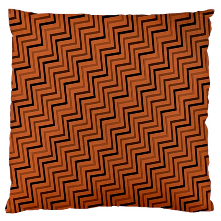 Brown Zig Zag Background Large Flano Cushion Case (Two Sides)