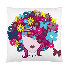 Beautiful Gothic Woman With Flowers And Butterflies Hair Clipart Standard Cushion Case (two Sides) by BangZart