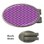 Zig Zag Background Purple Money Clips (Oval)  Front