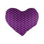 Zig Zag Background Purple Standard 16  Premium Heart Shape Cushions Front