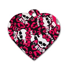 Mattel Monster Pattern Dog Tag Heart (one Side) by BangZart