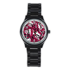 Mattel Monster Pattern Stainless Steel Round Watch