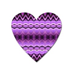 Purple Pink Zig Zag Pattern Heart Magnet by BangZart