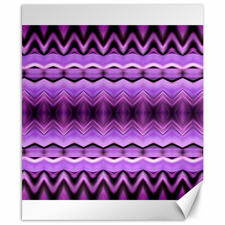 Purple Pink Zig Zag Pattern Canvas 8  x 10 