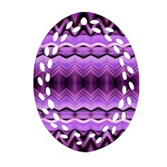 Purple Pink Zig Zag Pattern Oval Filigree Ornament (two Sides) by BangZart