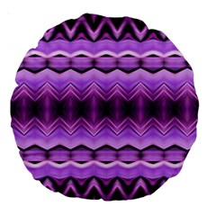 Purple Pink Zig Zag Pattern Large 18  Premium Round Cushions