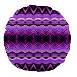 Purple Pink Zig Zag Pattern Large 18  Premium Round Cushions Front